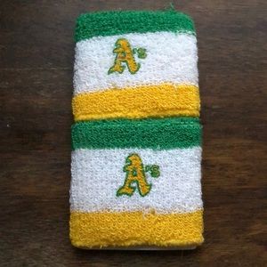 Athletic A’s Throwback Wrist Sweatbands (pair)